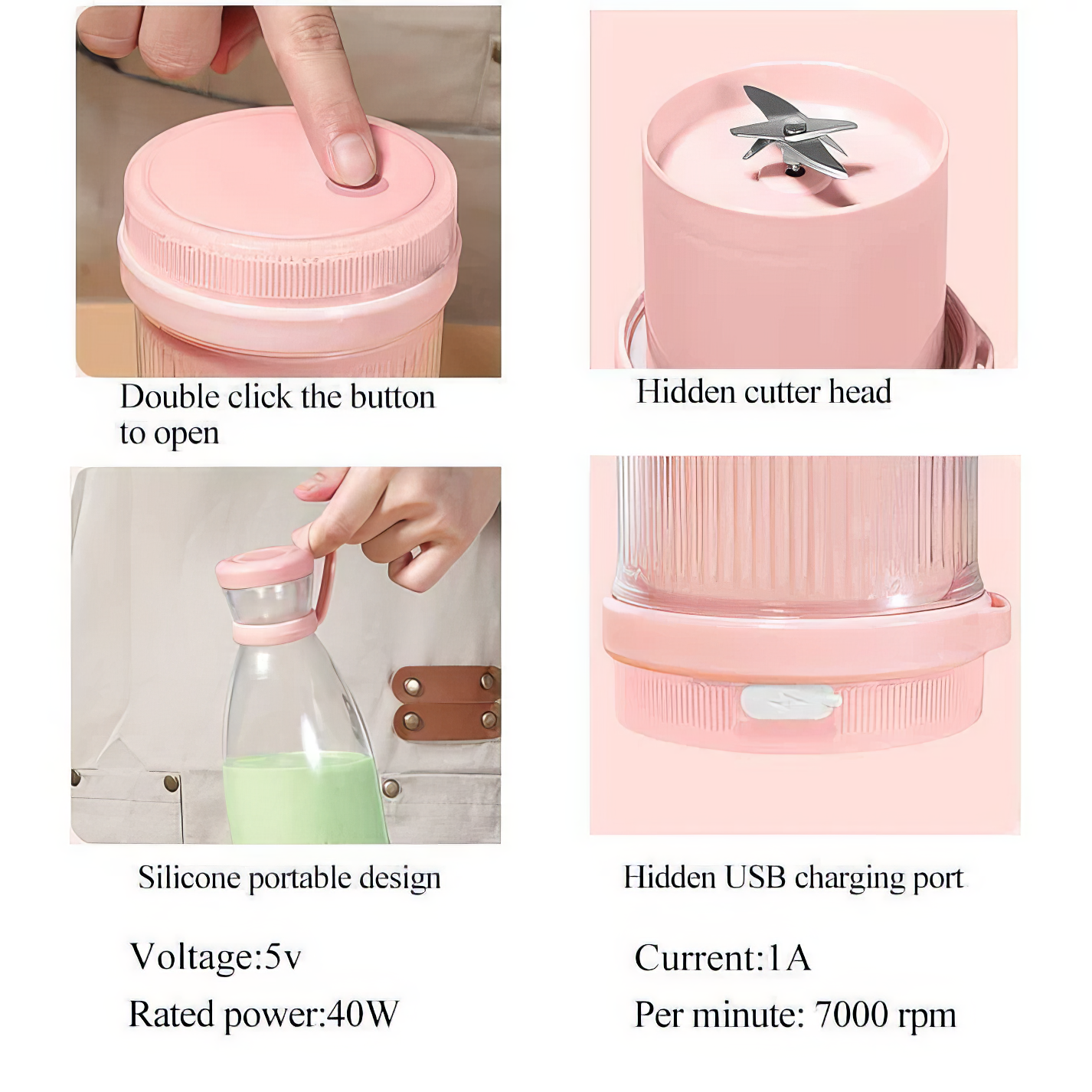 Portable Electric Mini USB Bottle Juicer Blender